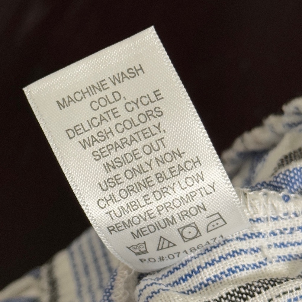 Woman Within 16W PETITE Linen Blend Striped Wide Leg Pants Coastal Beachy - Picture 10 of 11